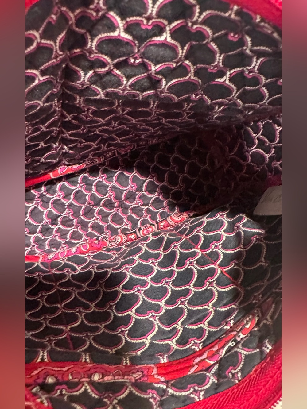 Vera Bradley Libby Crossbody Bag Frankly Scarlet 2008 Red Paisley Quilted Cotton - Picture 10 of 17